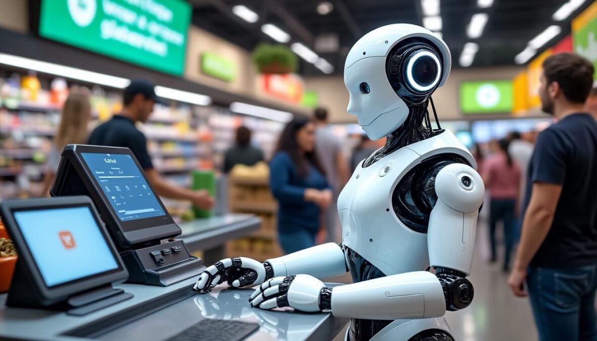 découvrez comment l'intelligence artificielle transforme les caisses automatiques et explorez le potentiel des robots à jouer un rôle social dans notre quotidien.