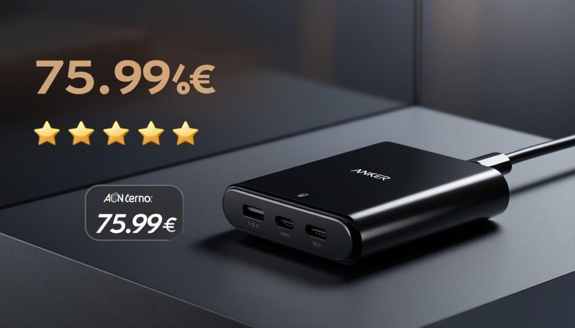 profitez de l'offre exceptionnelle sur le chargeur anker zolo 140 w, plébiscité 5 étoiles, à seulement 75,99 € avec une remise de 16%. recharge rapide et fiable garantie !
