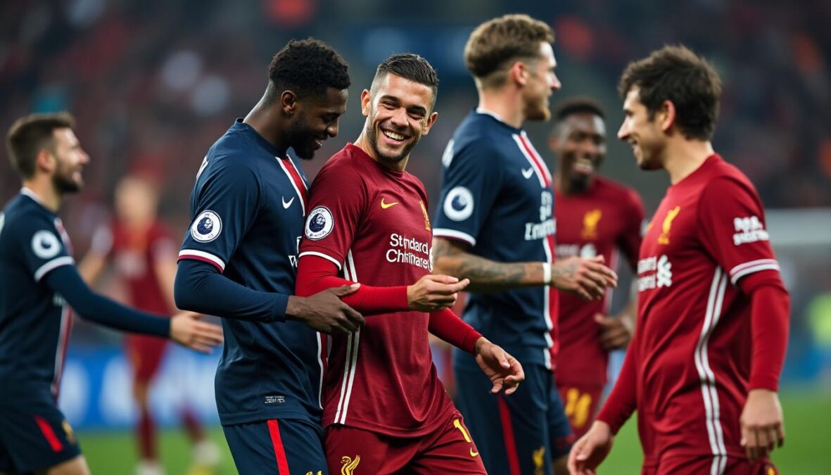 regardez la vidéo émouvante où le paris saint-germain célèbre avec passion liverpool lors des quarts de finale, un moment fort de football et de camaraderie.