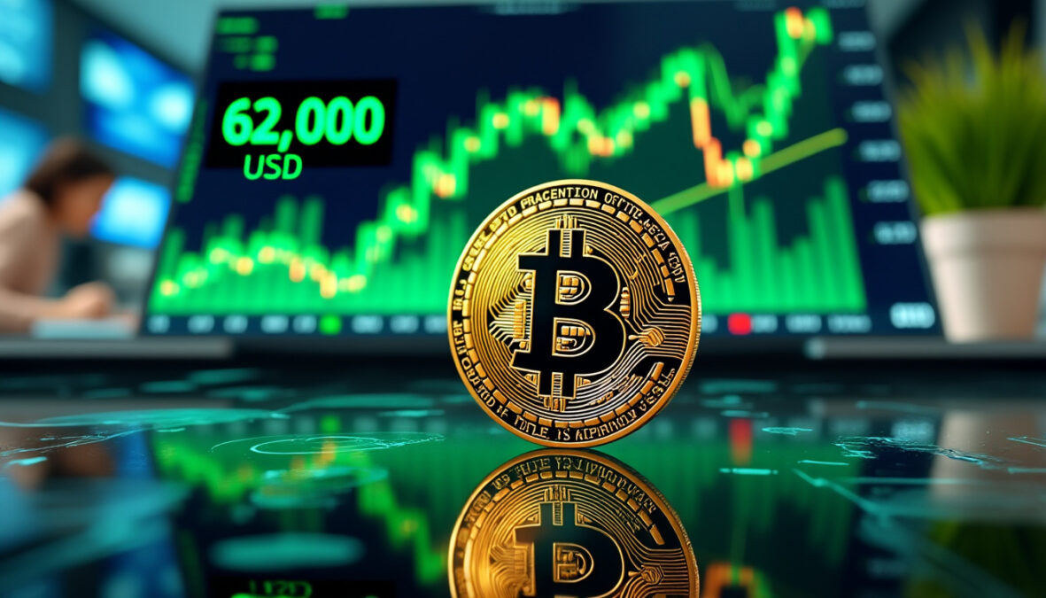 le bitcoin reprend des forces en franchissant de nouveau la barre des 62 000 $ après une semaine riche en fluctuations, marquant un rebond significatif sur le marché des cryptomonnaies.