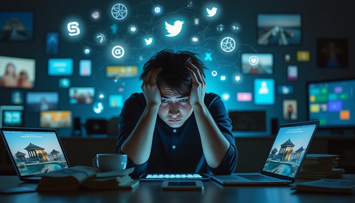 découvrez comment la recherche du bien-être économique peut provoquer un mal-être persistant à cause de l'impact toxique et incessant des réseaux sociaux sur notre santé mentale.