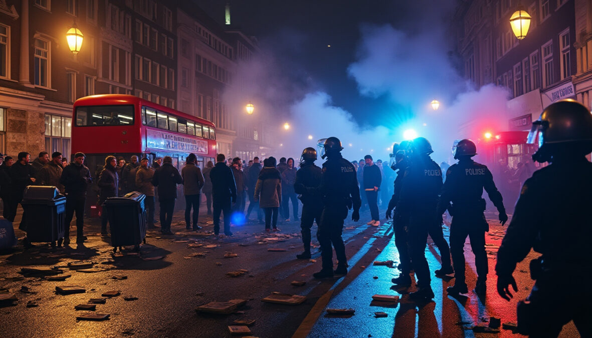 retour sur une soirée mouvementée à londres marquée par des violences après le match france-maroc, décrivant les événements et leurs conséquences.