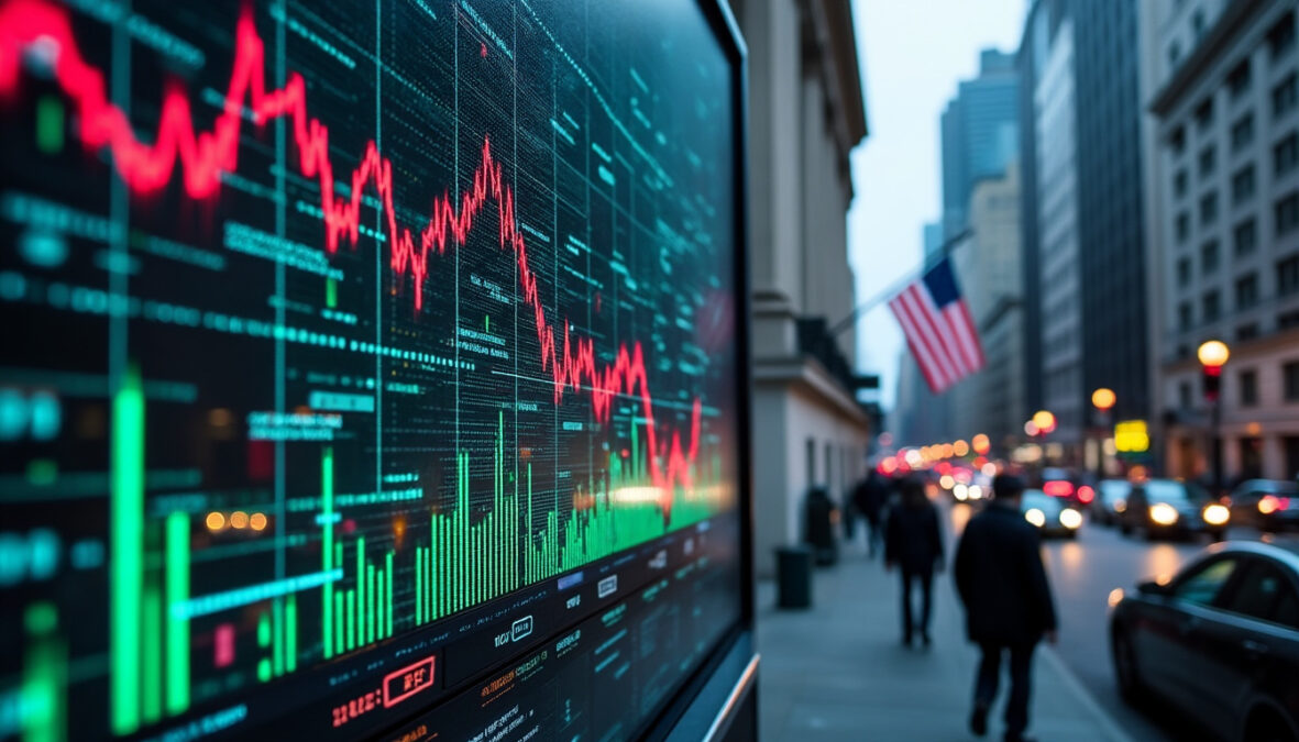 wall street termine en baisse, fragilisée par les inquiétudes autour de l’intelligence artificielle et ses répercussions sur les marchés.
